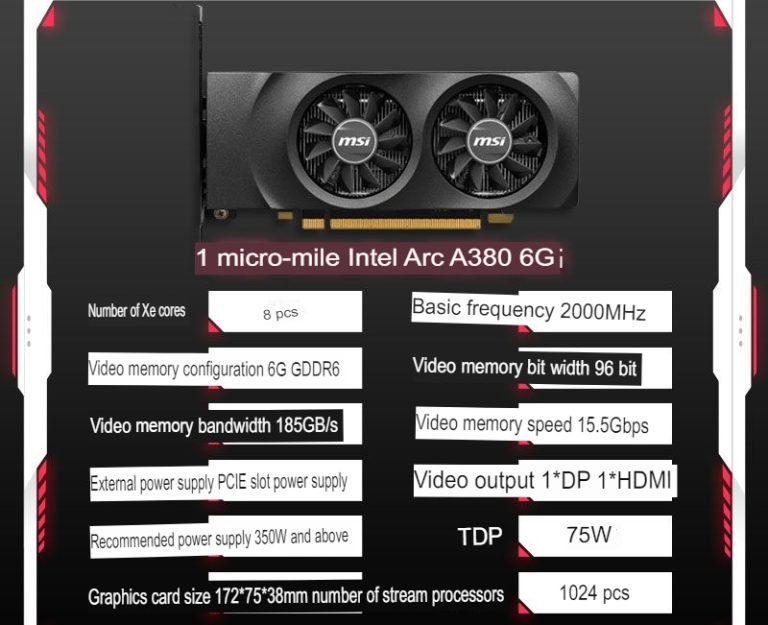 MSI’s First Intel Arc A380 Graphics Card Low-Profile For Pre-Builds Systems